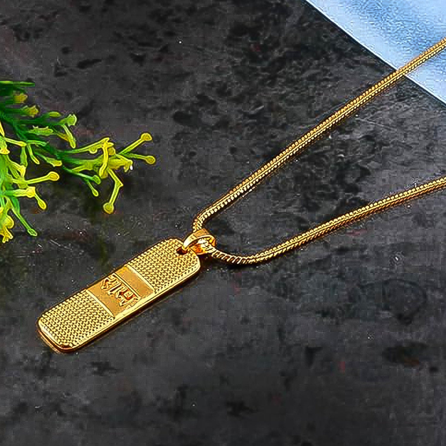 Golden Ram Naam Locket With Chain (1 Pc) Golden Ram Naam Locket With Chain (1 Pc)